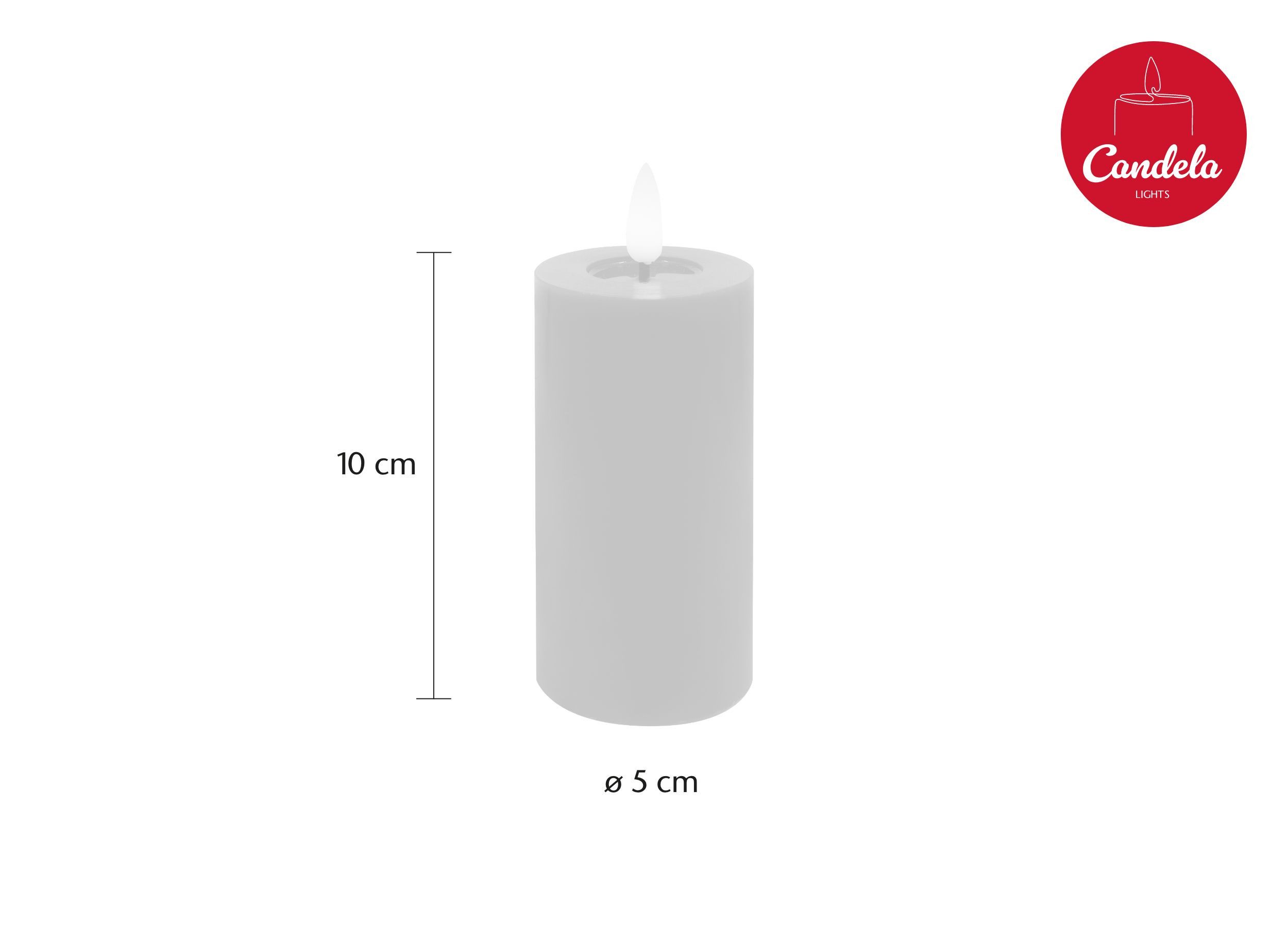 LC Home LED-Kerze Candela LED Kerzen 4er Set H:10x?5cm Winter rot glatt Echtwachs mit