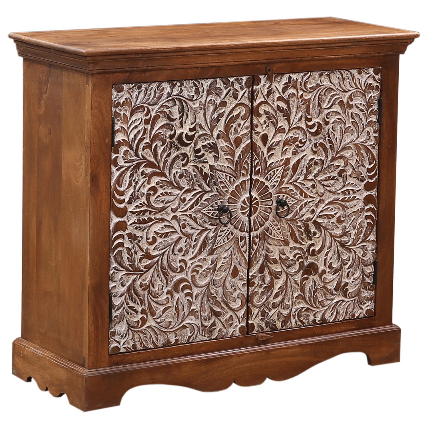 Marrakesch Orient & Mediterran Interior Kommode Vintage Kommode massiv Haifo handgefertigt aus Mangoholz, Braun 90 cm (1 St), Handarbeit