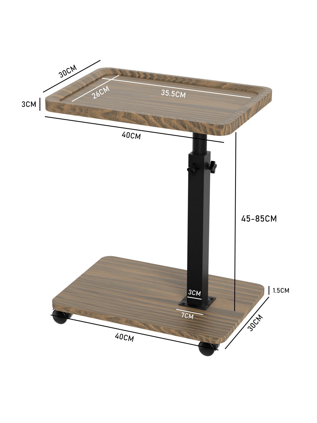 ROYGBIV Beistelltisch C Form mit 360° Drehfunktion, Höhenverstellbarer Side günstig online kaufen
