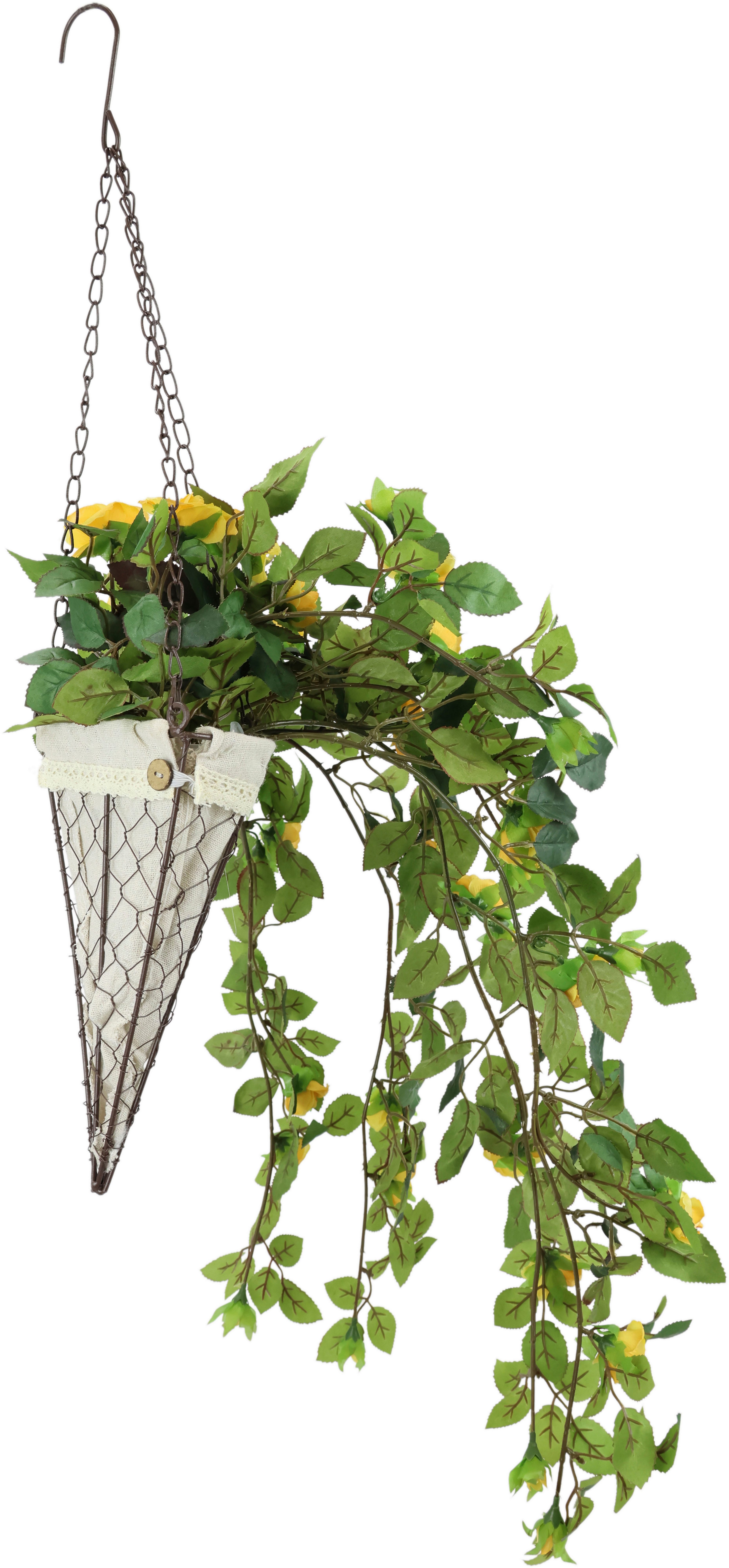 Kunstpflanze Künstlicher Rosenbusch im Korb, I.GE.A., Höhe 80 cm, Rosen Dek günstig online kaufen