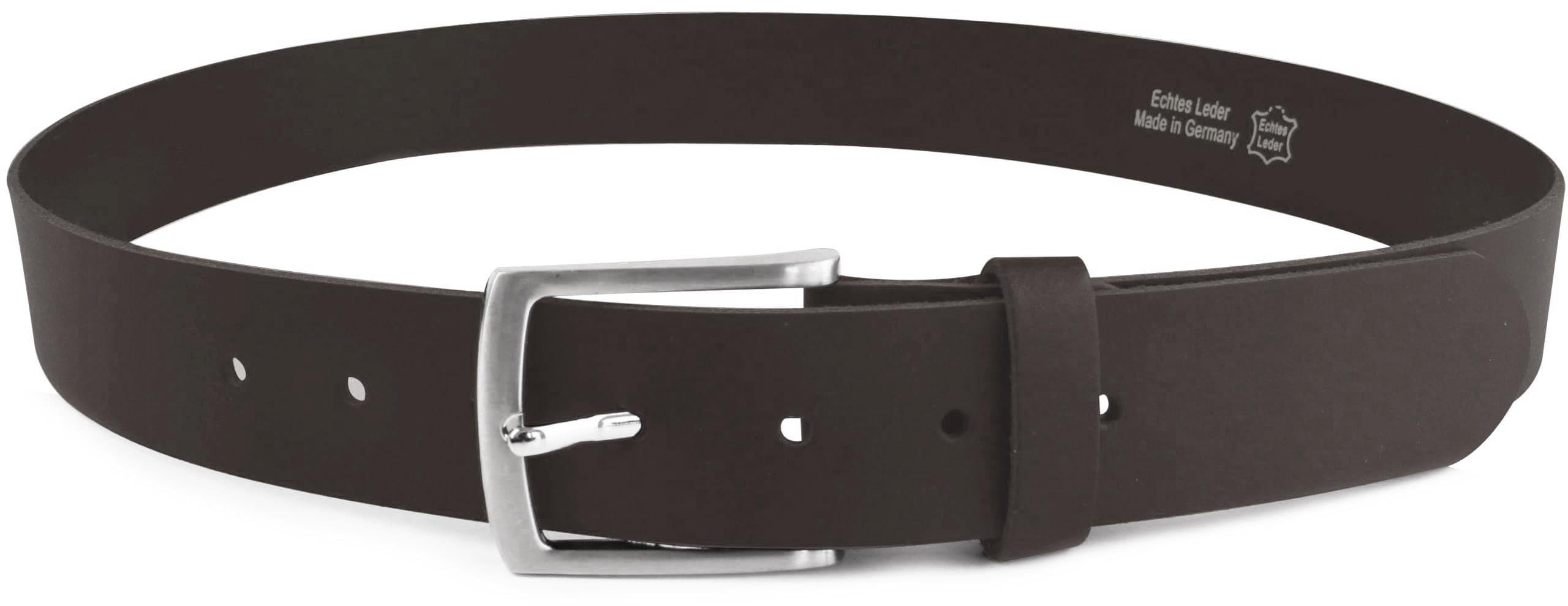 Frentree Ledergürtel aus 100% Echtleder, MADE IN GERMANY 3,8 cm breiter Gürtel aus Leder, kürzbar, Schwarz