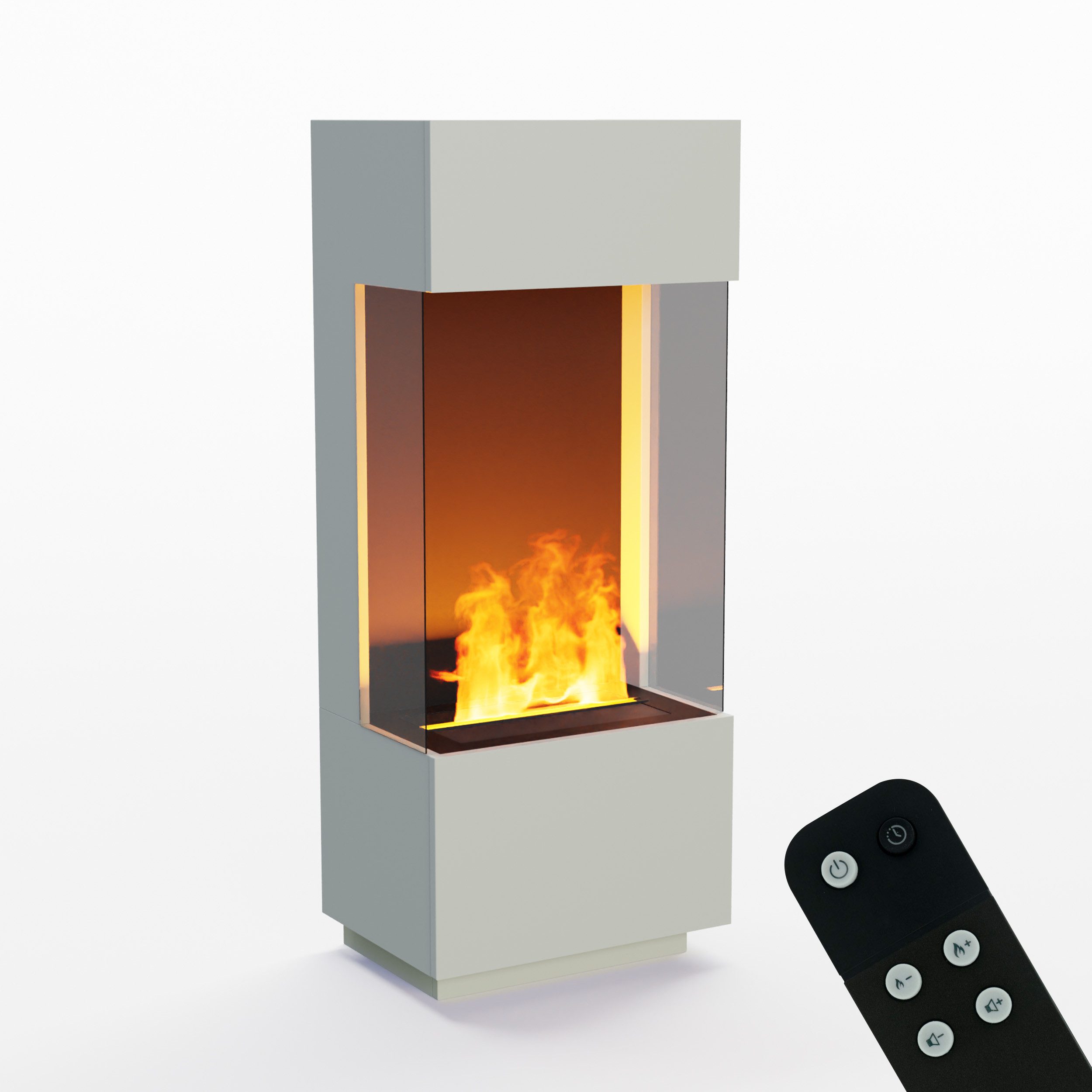 GLOW FIRE Elektrokamin OGF 1 Multicolor Wasserdampf Kamin, Standkamin, Elektrischer Kamin, Wasserdampfkamin mit 3D Feuer und Knisterfunktion
