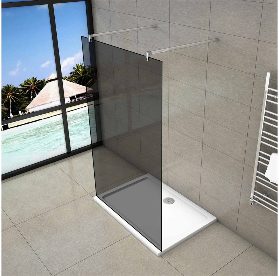 Thumbnail - duschspa Duschwand 10mm schwarze Duschwand Duschtrennwand Walk in Dusche Glaswand, Einscheibensicherheitsglas, (Set), Gl...