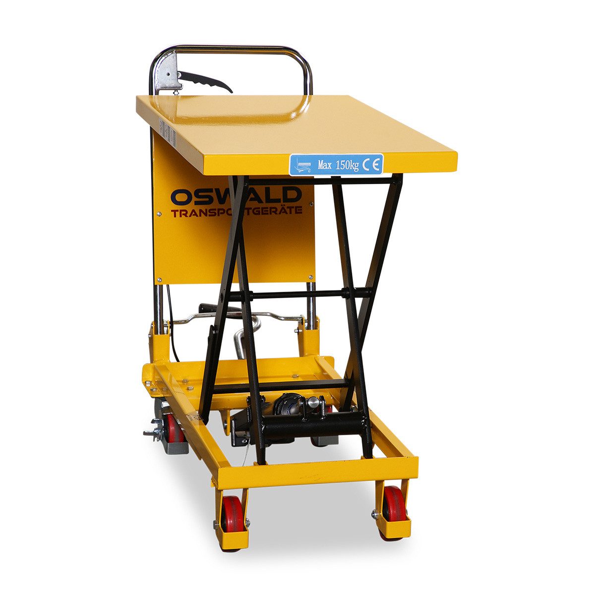 OSWALD Transportgeräte Gabelhubwagen Fahrbarer Hubtisch 150 bis 1.500 kg, 700 bis 1.000 mm Hubhöhe