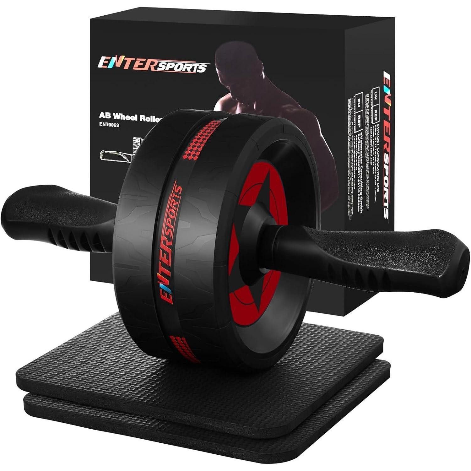 LuxusKollektion AB-Roller Bauchroller Bauchmuskeltrainer Kniematte Bauchrad Rot