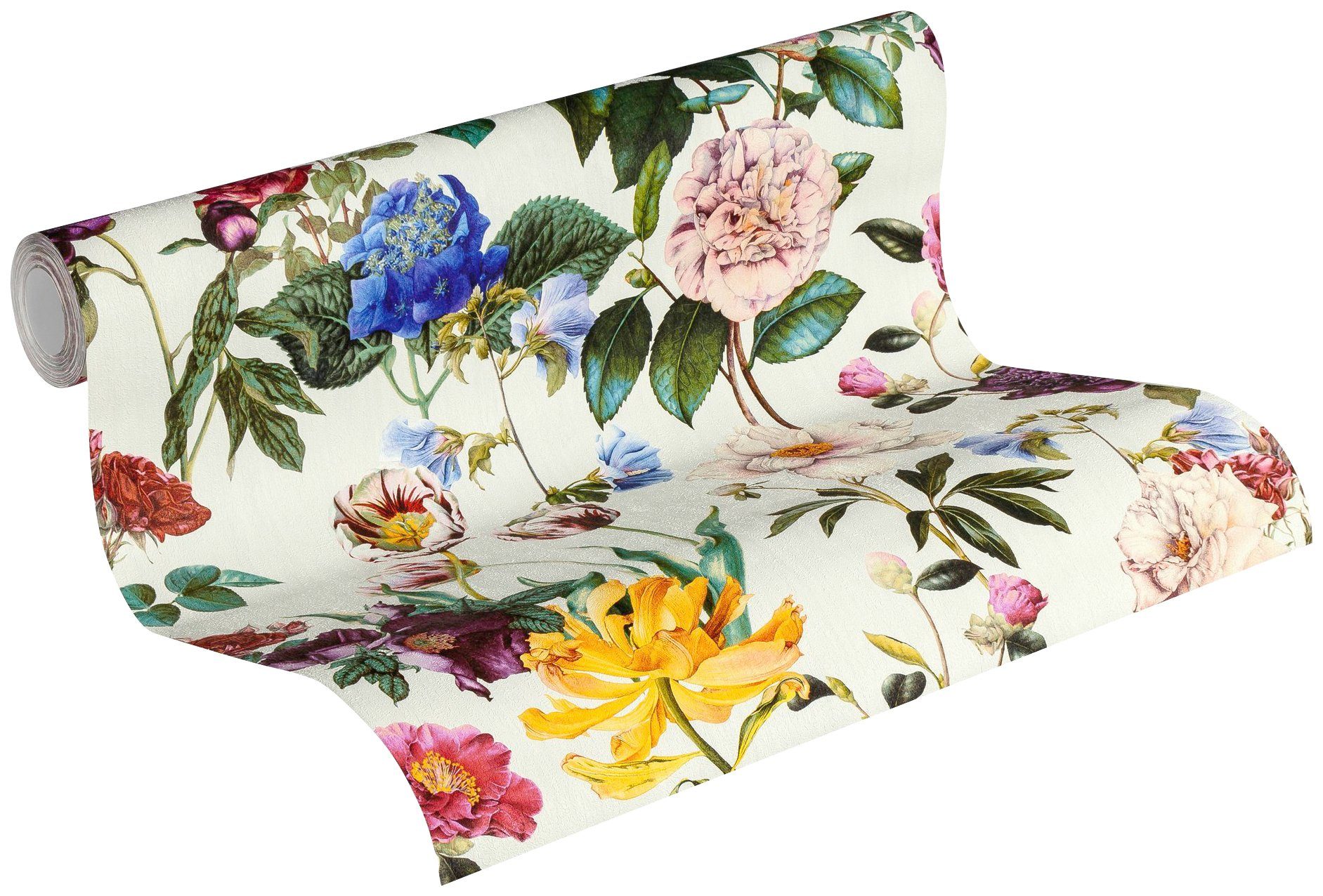 A.S. Création Vliestapete Jette Joop tropisch floral natürlich, leicht strukturiert, floral, Wald, botanisch, Blumentapete Tapete Streifen Tapeten Wohnzimmer Sc – Bild 3 von 5
