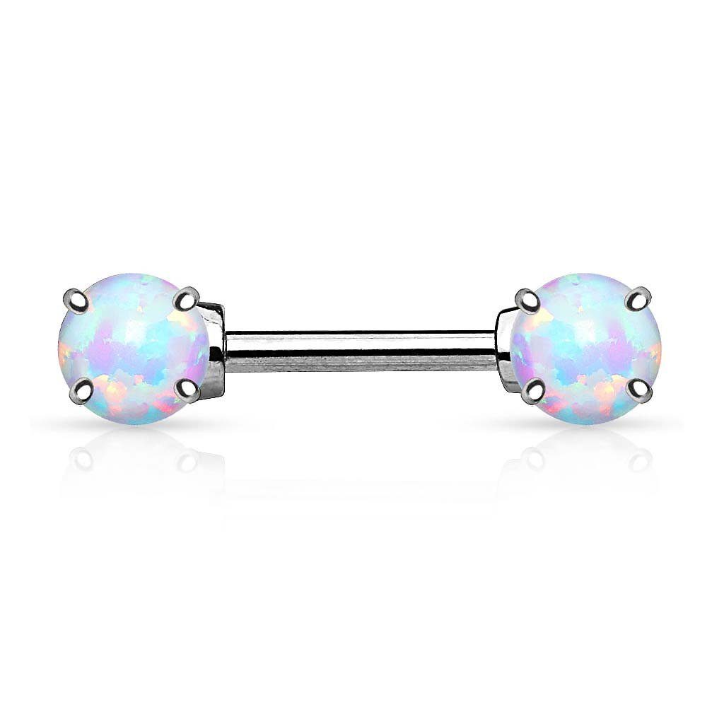 Taffstyle Intimpiercing Intim Brustpiercing Stab Opal Stein 14 Karat Gold, Intim Brustpiercing Piercing Stab mit Opal Stein 14 Karat
