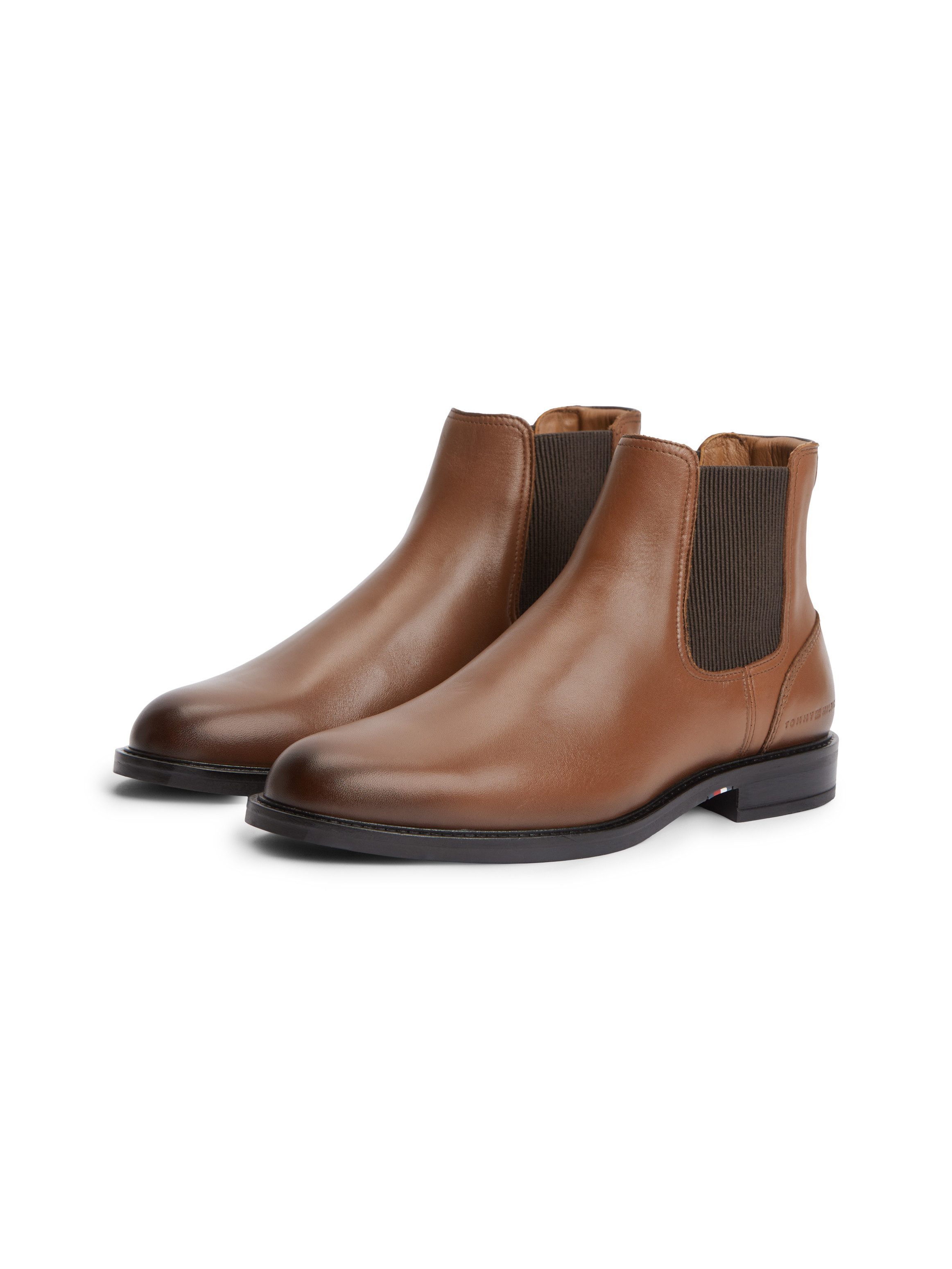 Tommy Hilfiger CORPORATE DRESSY LTH CHELSEA Chelseaboots Stiefelette, Businessboots mit Used Finish