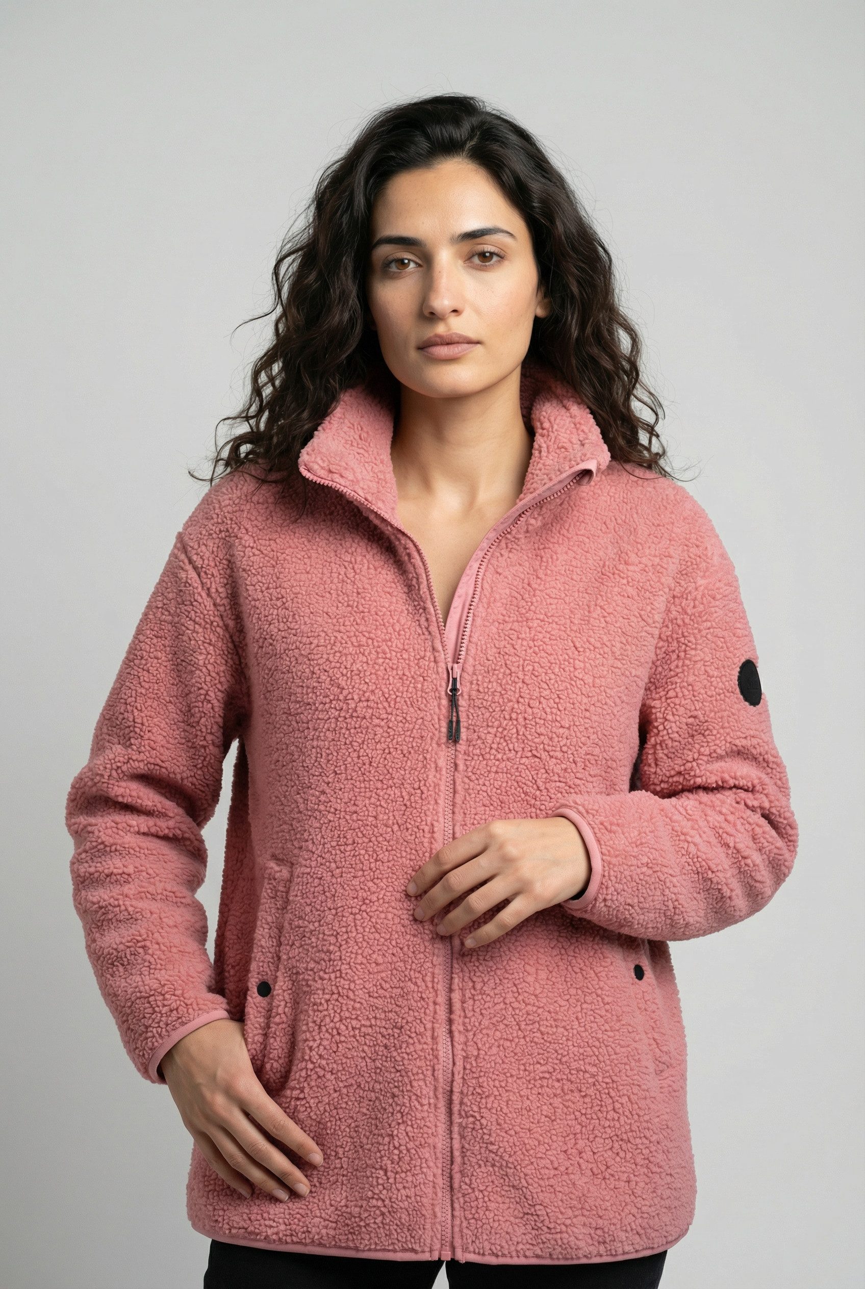 Icepeak Fleecejacke ICEPEAK PARACHUTE sportlicher Stil, mit Stehkragen, mit zwei Vordertaschen mit Knöpfen