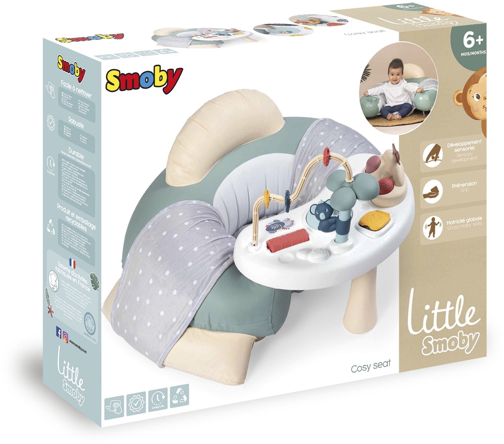 Smoby Lernspielzeug Spielzeug Little Cosy Babysitz mit Activity-Tisch 3in1 günstig online kaufen