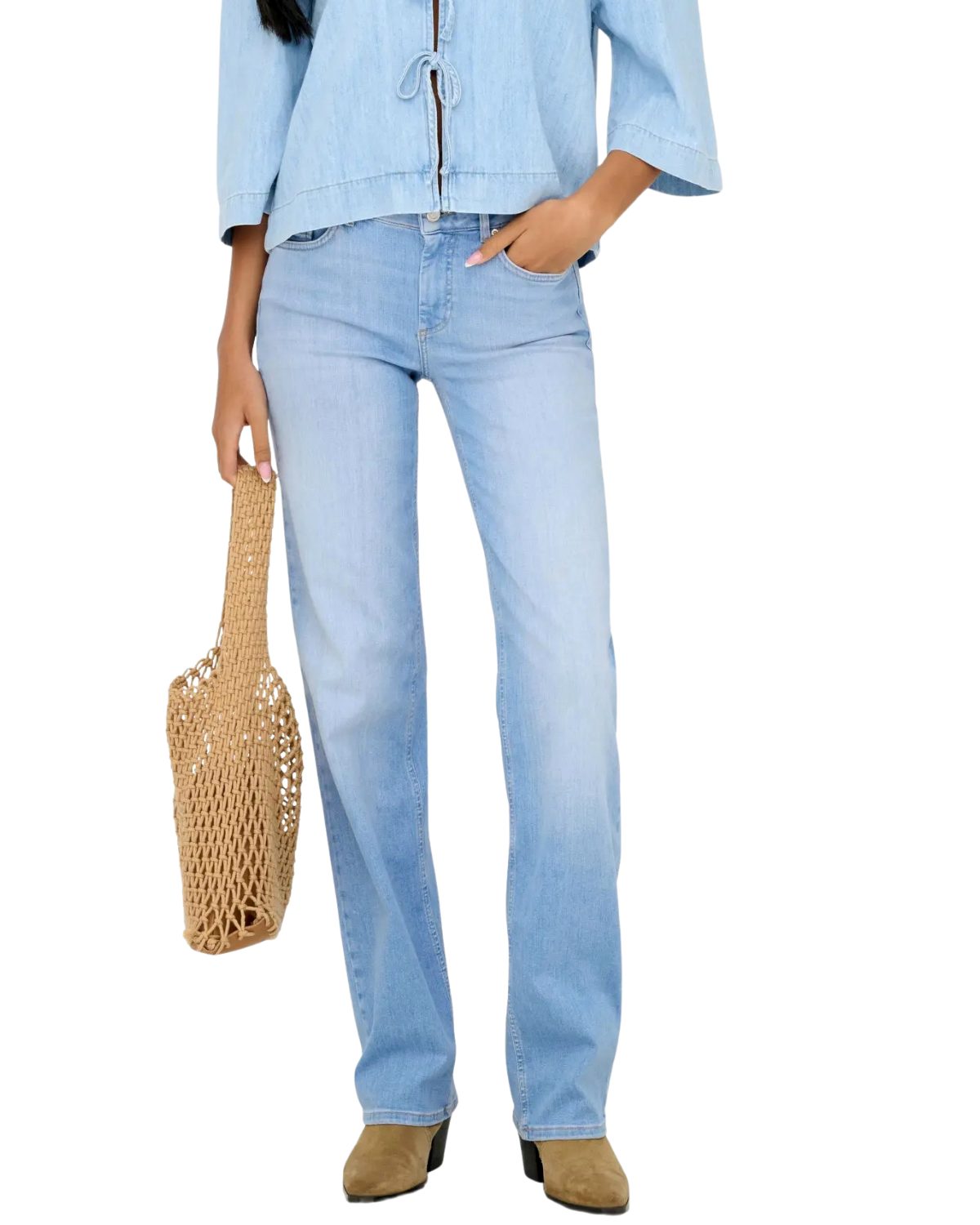 ONLY Straight-Jeans trendige Mid Waist Hose stylisch und bequem