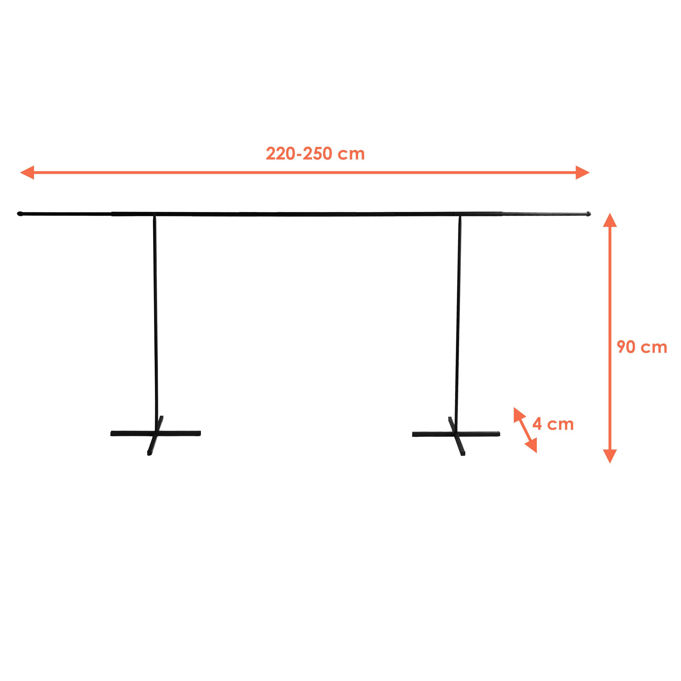 Spetebo Dekoobjekt Deko Tischgestell in schwarz mit Fuß - Länge 220-250 cm günstig online kaufen