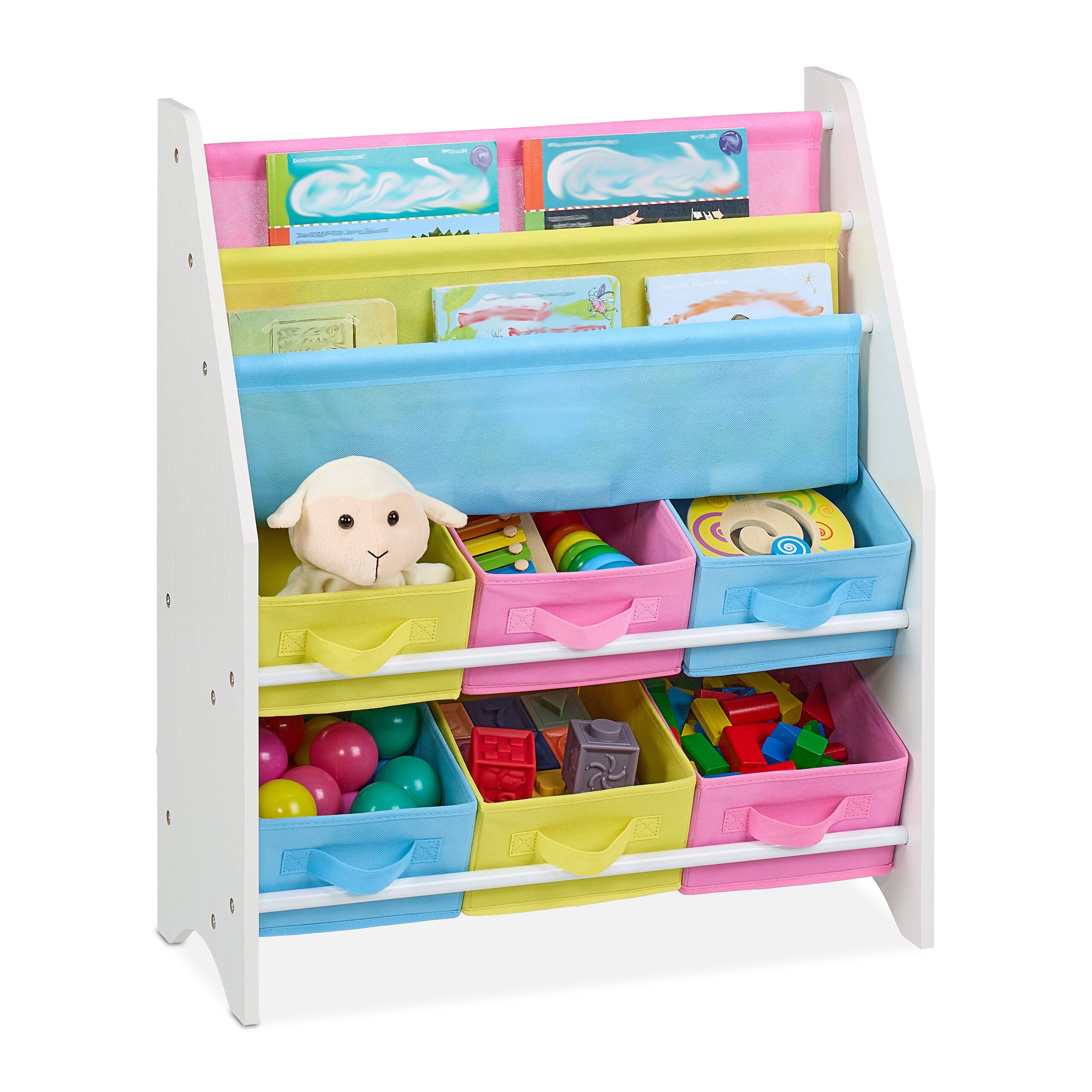 relaxdays Standregal Kinderregal mit Boxen günstig online kaufen