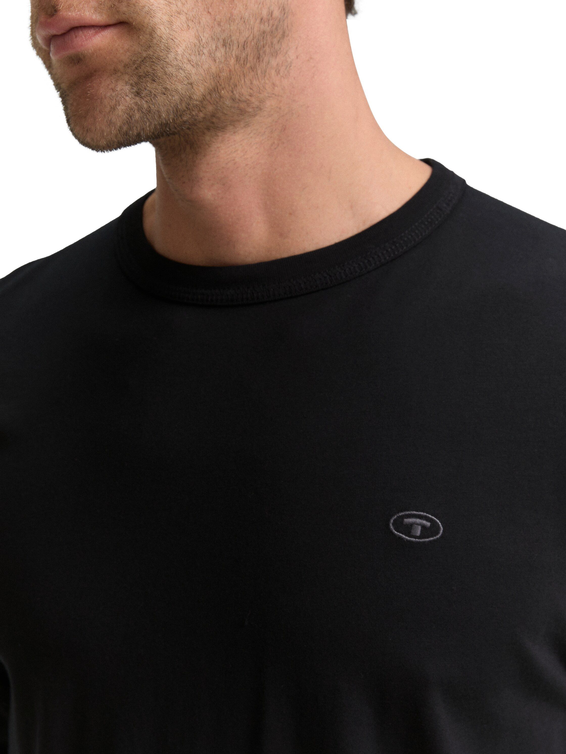 TOM TAILOR Langarmshirt mit Logo Stickerei