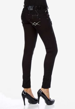 Cipo & Baxx Slim-fit-Jeans mit doppeltem Bund in Skinny Fit