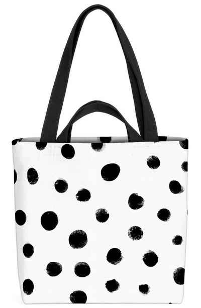 VOID Henkeltasche (1-tlg), Black Dots abstrakt muster gemustert schwarz weiss getupft kreise