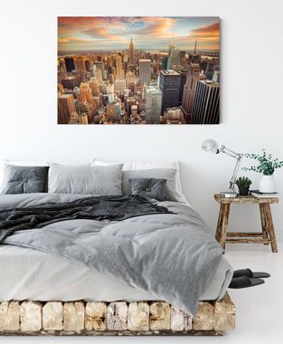 Pixxprint Leinwandbild Skyline von New York, Skyline von New York (1 St), Leinwandbild fertig bespannt, inkl. Zackenaufhänger