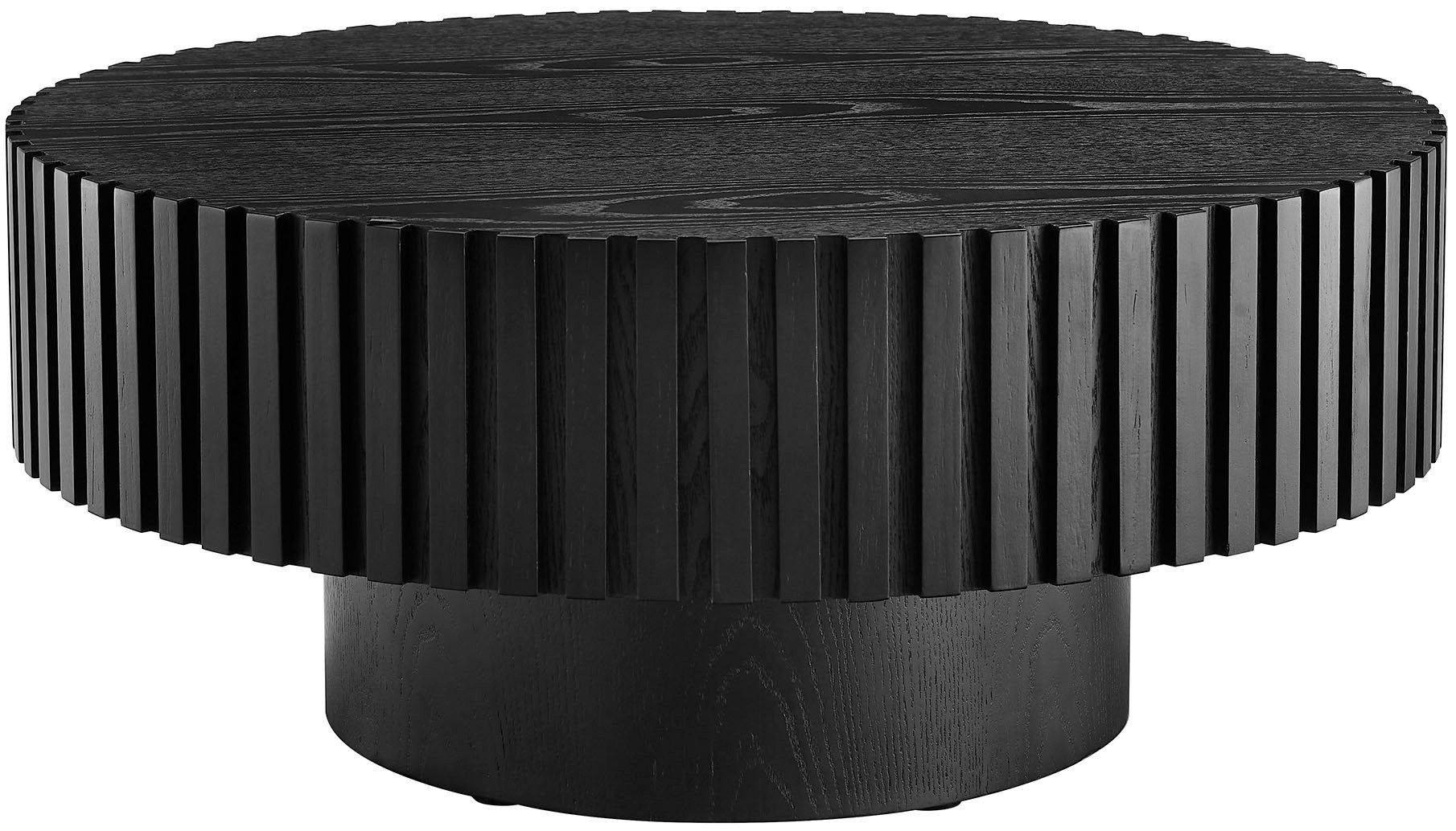 SalesFever Couchtisch rund mit Massivholz-Lamellen Ø 80 cm (1-St), Moderner günstig online kaufen