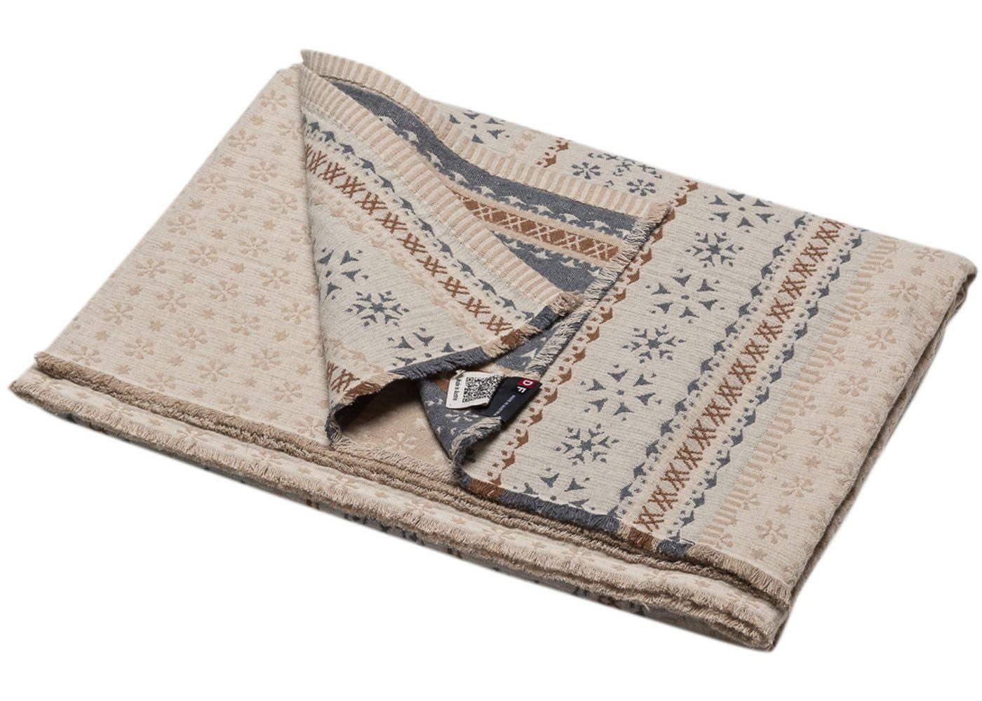 Wohndecke Lino 'Nordische Bordüre' 135 x 200 cm, DAVID FUSSENEGGER günstig online kaufen