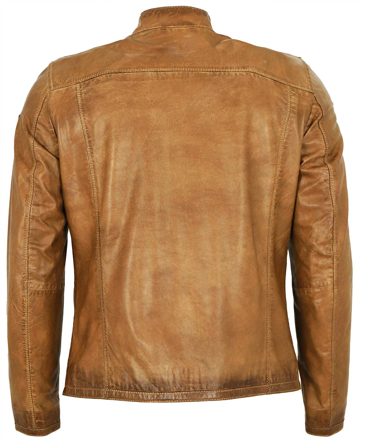 Milestone Lederjacke MS-Marco Milestone - Herren Lederjacke Lammnappa hell-cognac