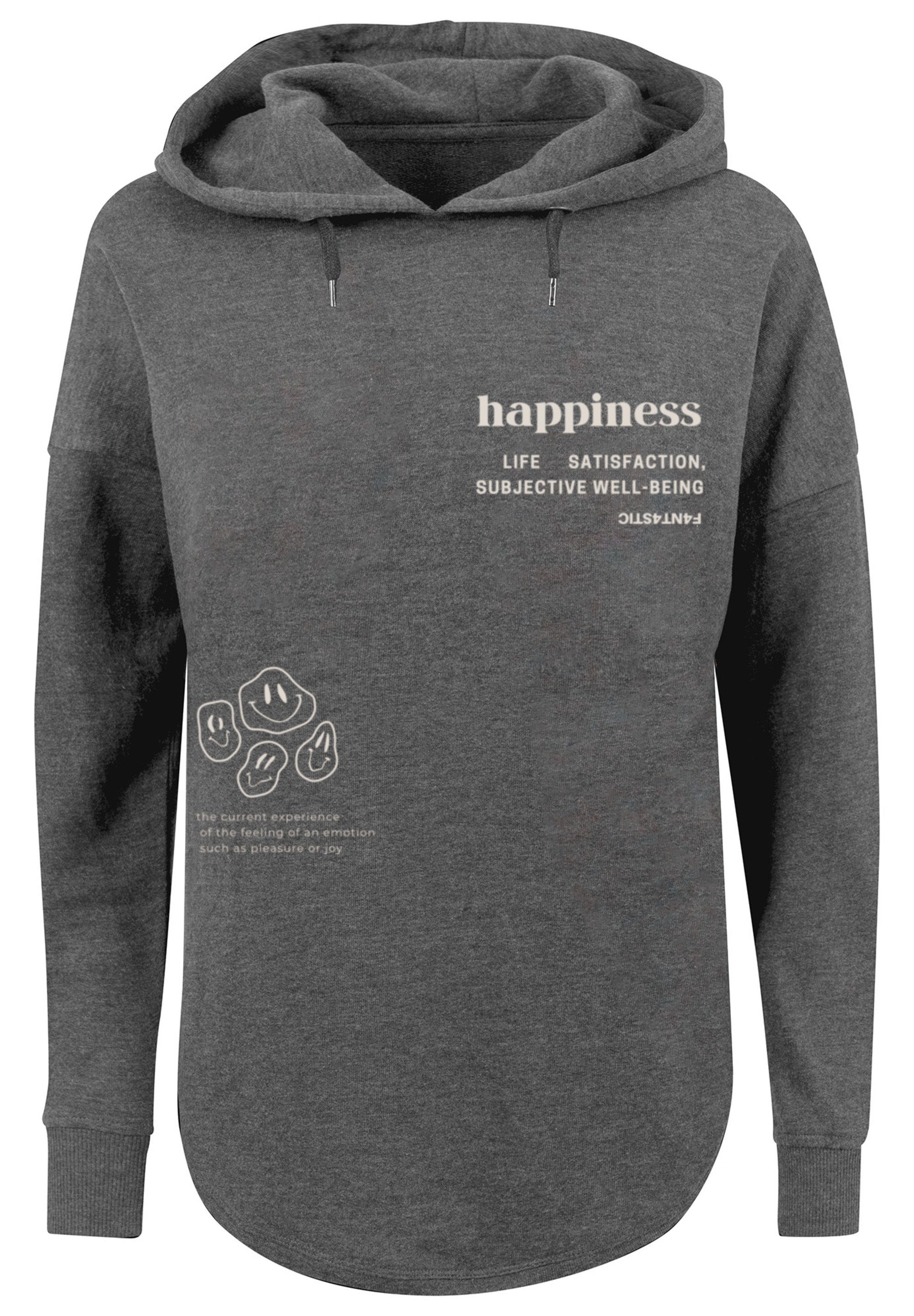 HOODIE charcoal happiness F4NT4STIC Kapuzenpullover Print OVERSIZE