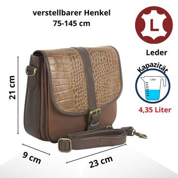 Sunsa Umhängetasche Leder Damen Umhängetasche. Bunter Crossbody Bag Ledertasche, echt Leder aus Lederresten