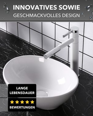 ART OF BAAN Aufsatzwaschbecken Design Aufsatz Waschbecken aus Glas 410*410*140 mm schwarz, leichte Reinigung