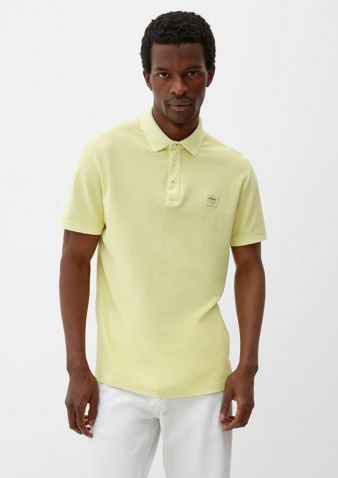 s.Oliver Poloshirt Polo-Shirt mit Logo-Patch Garment Dye, Label-Patch,  Piqué, in elastischer Qualität, Baumwolle, mit Piquéstruktur, hochwertig