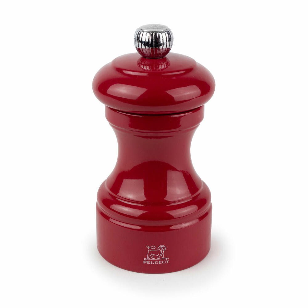 PEUGEOT Salzmühle BISTRO 10cm Passionsrot Buchenholz Lackiert Stahlmah Manuell Manuell
