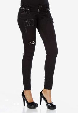 Cipo & Baxx Slim-fit-Jeans mit doppeltem Bund in Skinny Fit