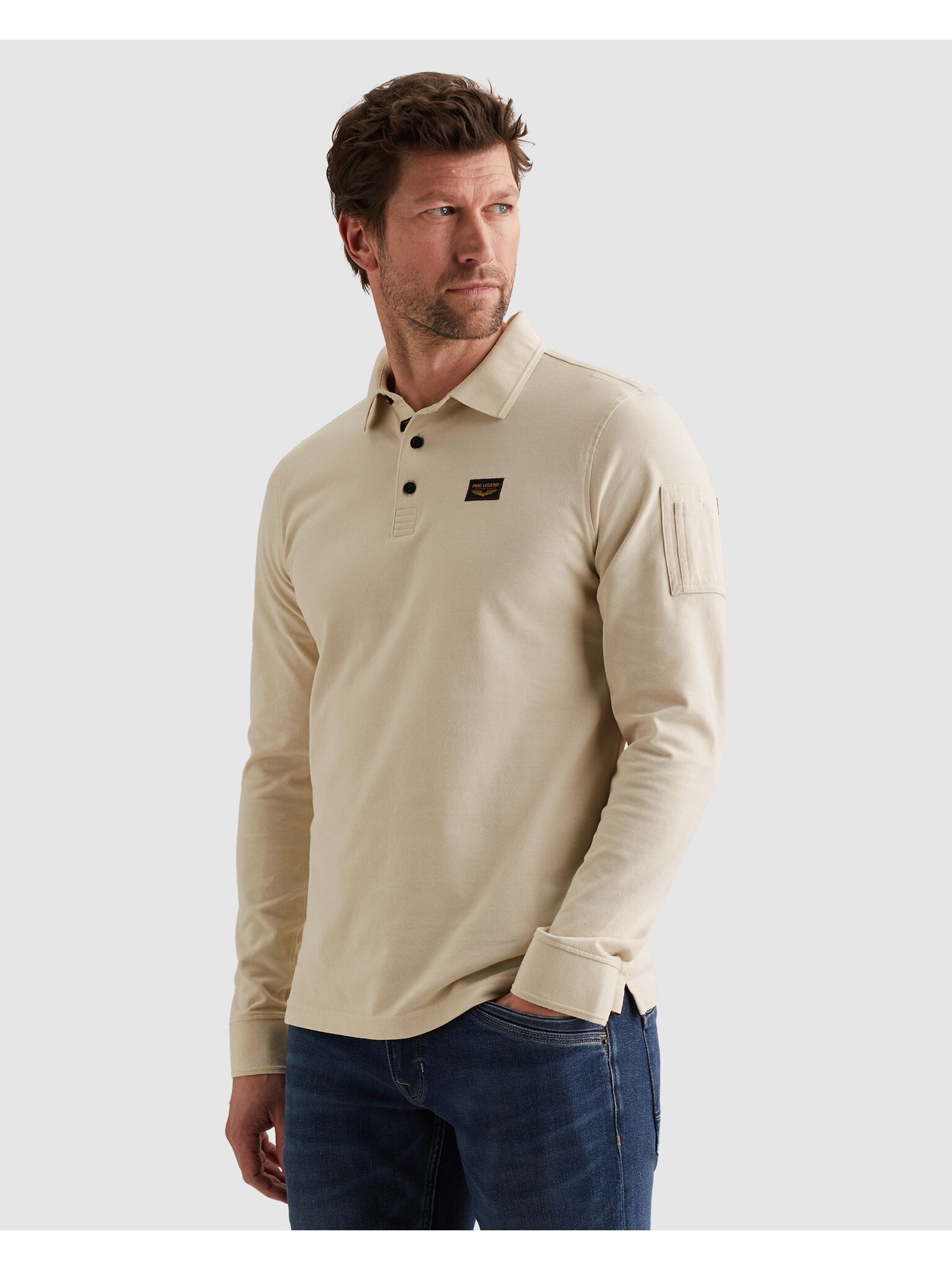 PME LEGEND Langarm-Poloshirt mit Logo Stickerei – Bild 2 von 5