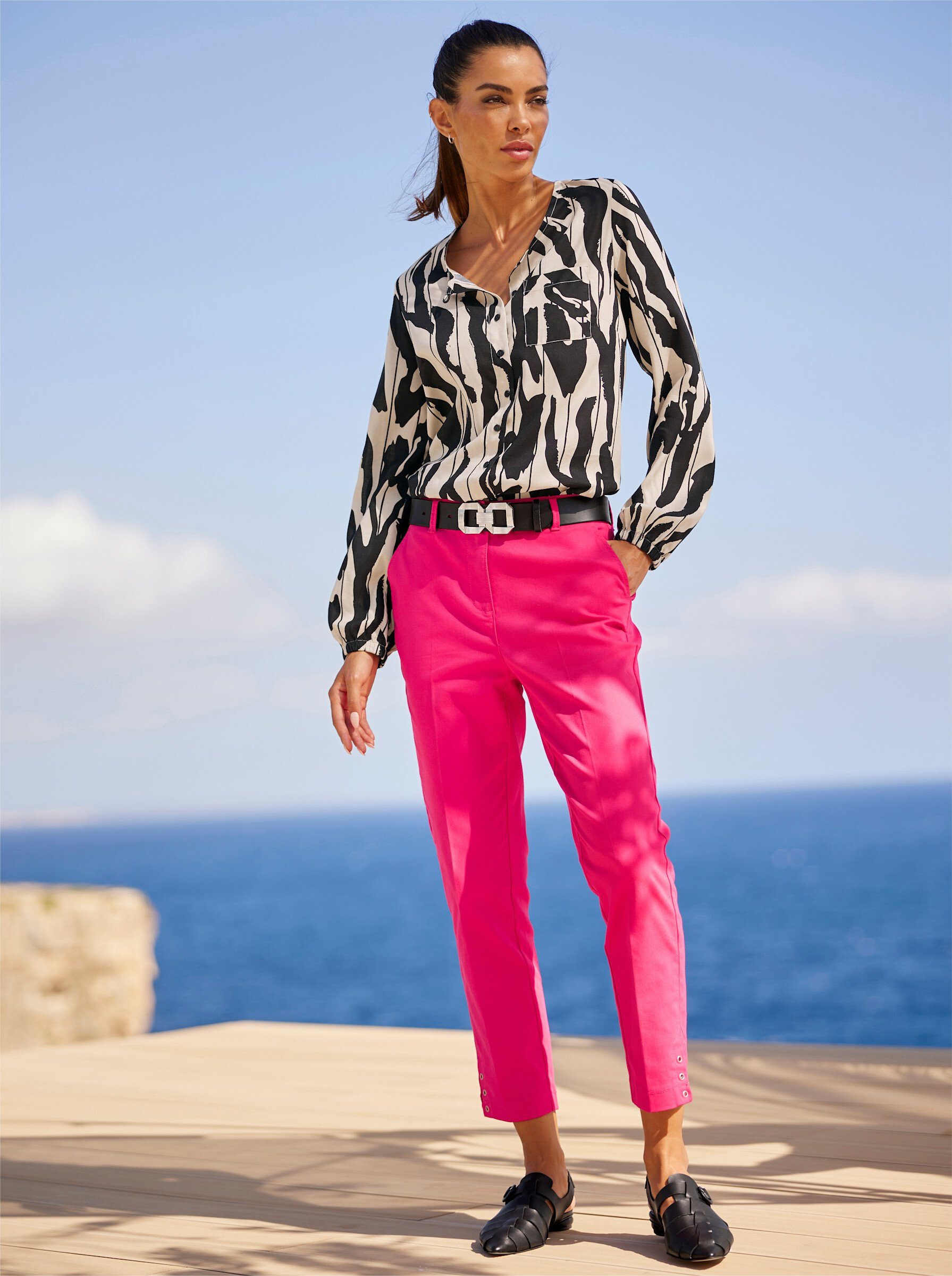 heine Klassische Bluse Druckbluse .