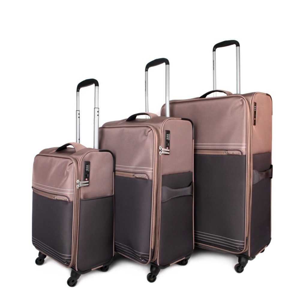 NEWCOM Handgepäckkoffer NEWCOM Gepäckset 3-teiliger erweiterbarer 20-24-28-Zoll-Koffer braun