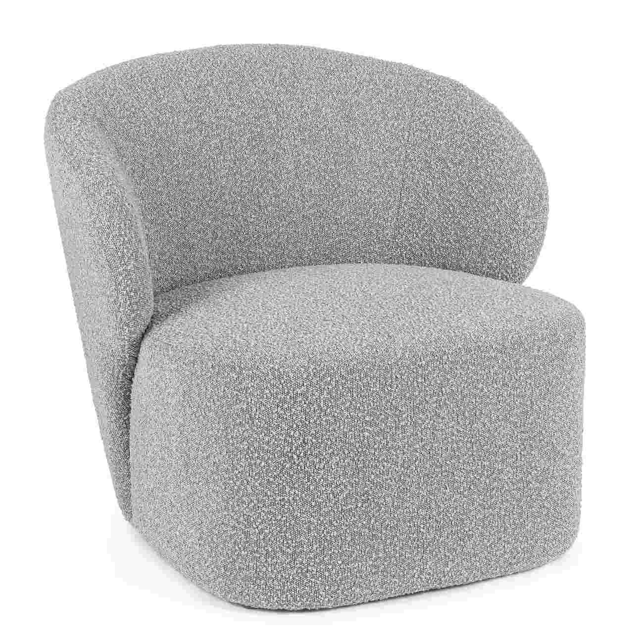 Bizzotto Sessel Babila aus Boucle-Stoff, Grau