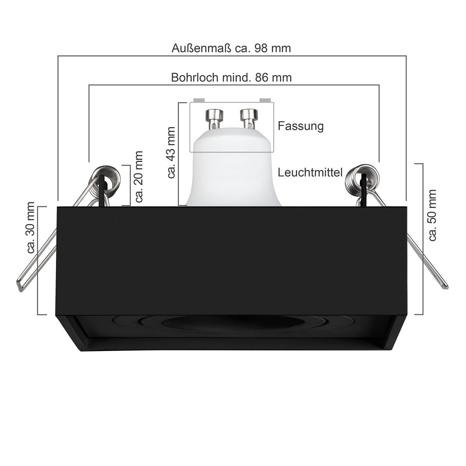 in Einbaustrahler 10er 3W LEDANDO LEDANDO von schwarz LED GU10 RGB LED Einbaustrahler mit Set LED