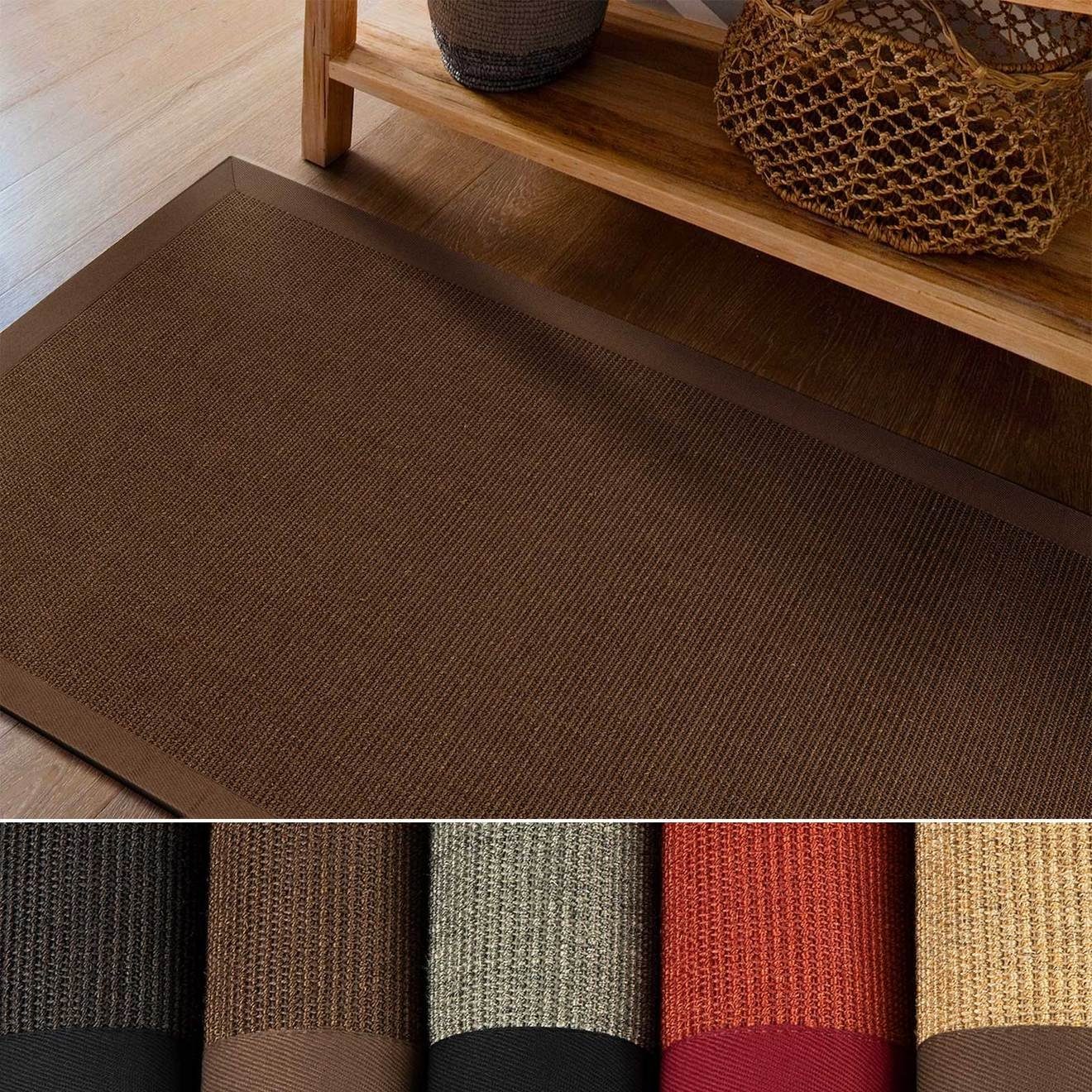 Sisal-Teppich Bombay 70x130 Cm - Naturfaser Mit Baumwollbordüre