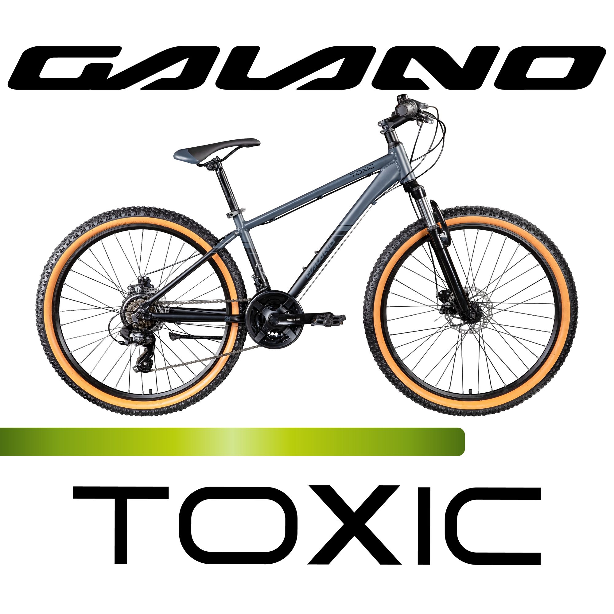 Galano Mountainbike Toxic, 21 Gang, Kettenschaltung, Mountainbike Hardtail Fahrrad Damen Herren Jugendliche 145 - 185 cm