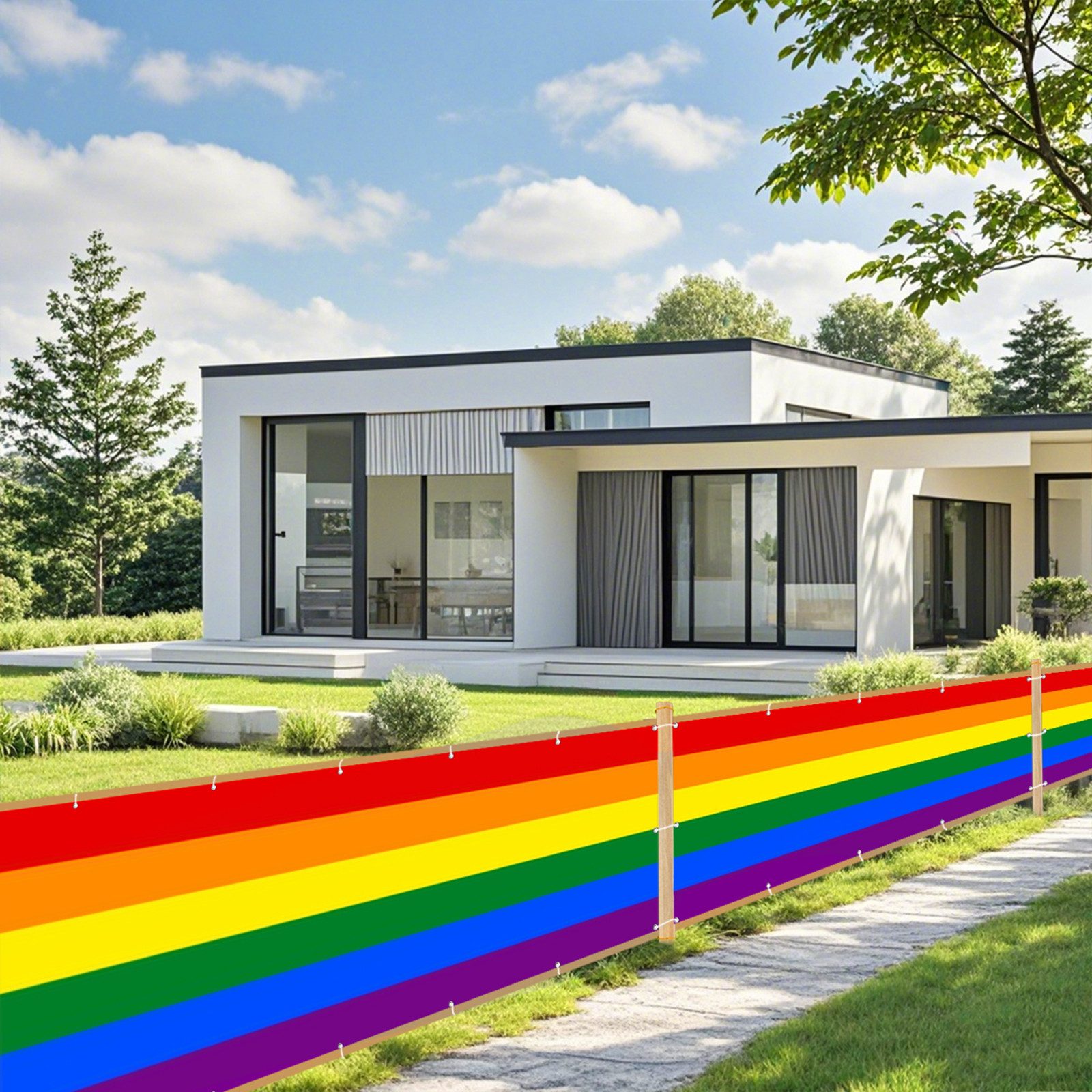 BTTO Balkonsichtschutz Sichtschutz Zaun Gartenzaun Schattiernetz,Robustes und Wetterfestes Balkonbespannung mit Kabelbinder