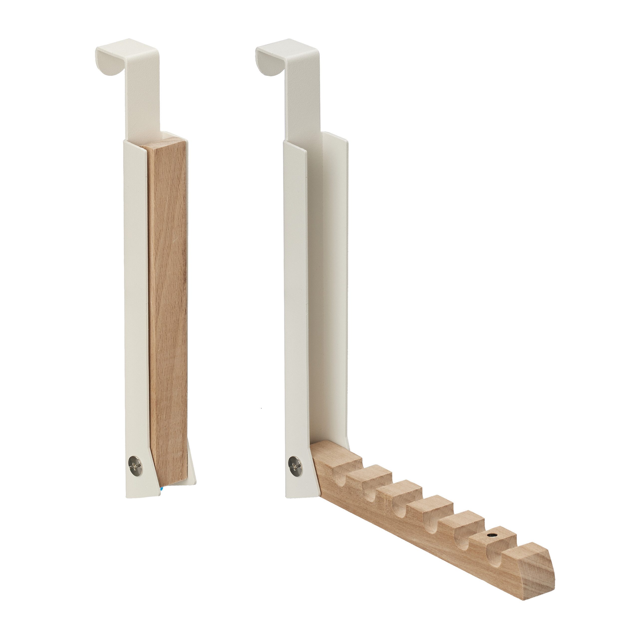 relaxdays Türhaken Klappbare Türgarderobe 2er Set, Türen, (2-St), Beige