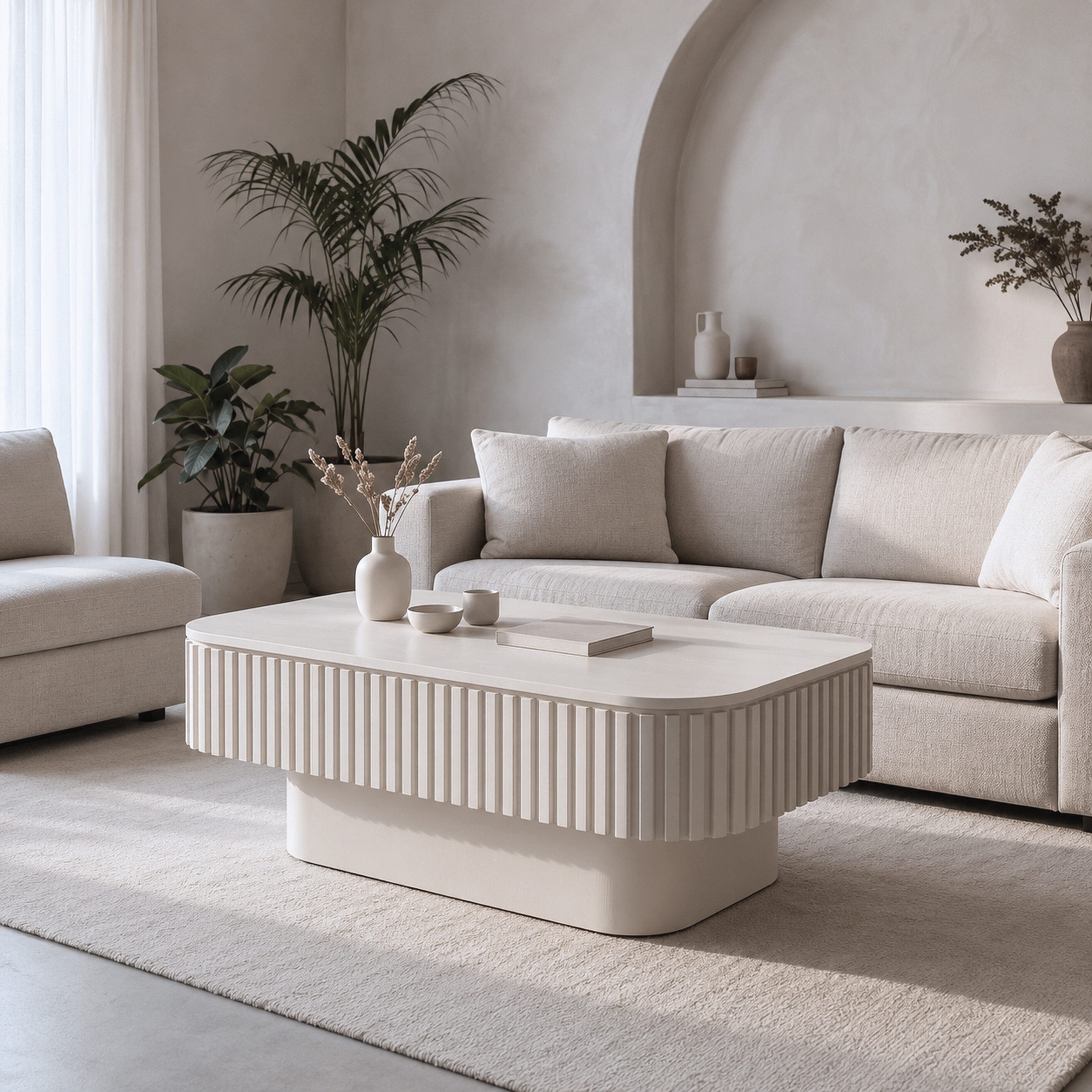 Celya Couchtisch 98 cm Rechteckiger Cocktailtisch mit verstecktem Stauraum (aus Massivholzfurnier, einfache Montage in 5 Minuten, für Wohnzimmer)