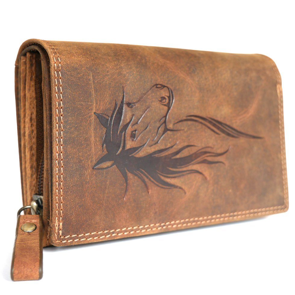 JOCKEY CLUB Geldbörse HORSE, 17 Kartenfächer mit RFID Schutz, Naturleder günstig online kaufen