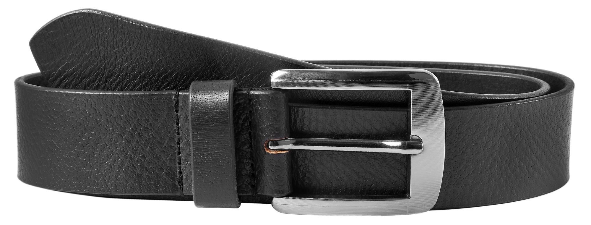 Leonardo Verrelli Ledergürtel hochwertiges Echt Leder, schwarz, 2.Wahl, 90 cm - 140 cm