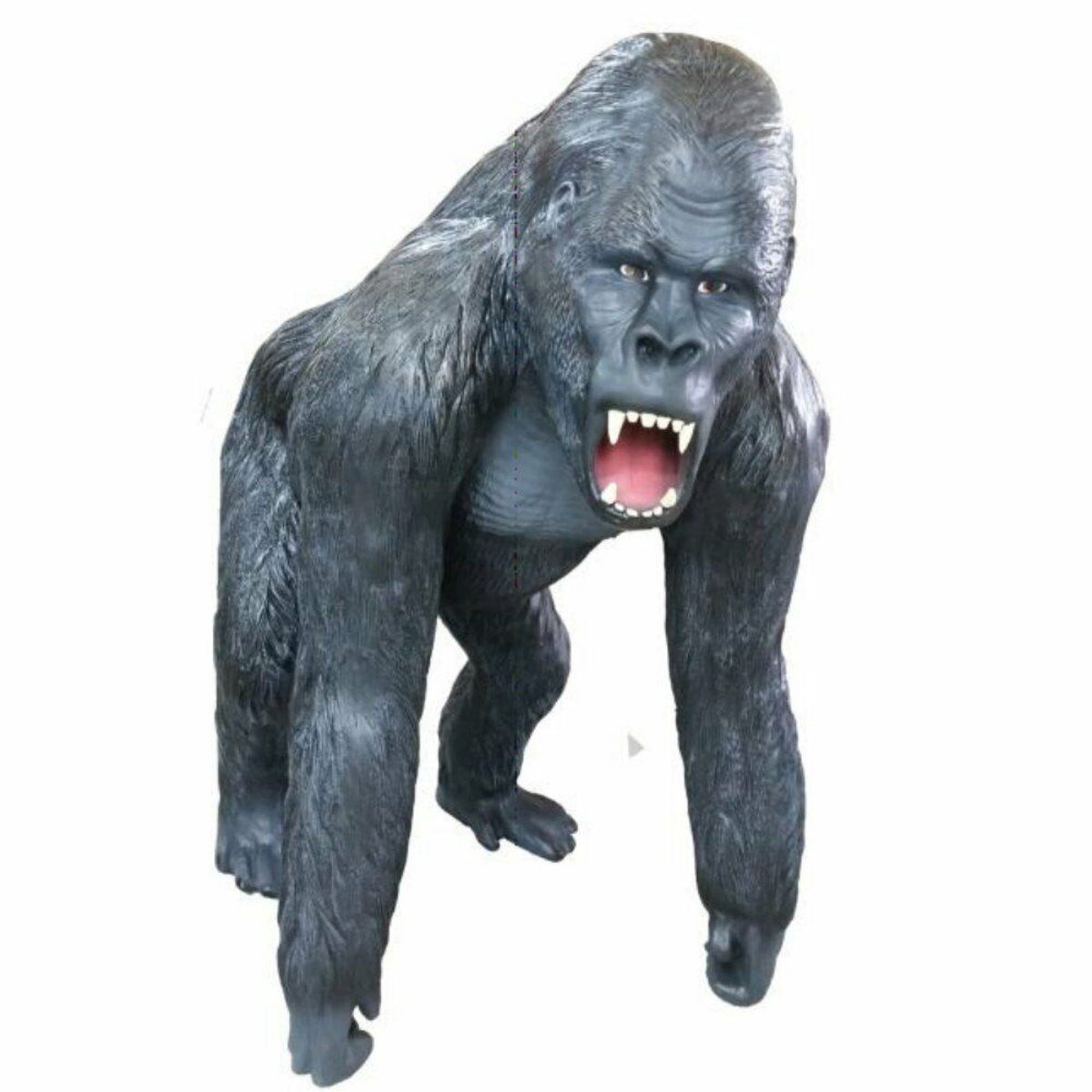 Gartenfigur GORILLA LEBENSGROSS BRÜLLT~AFFE Deko Figur
