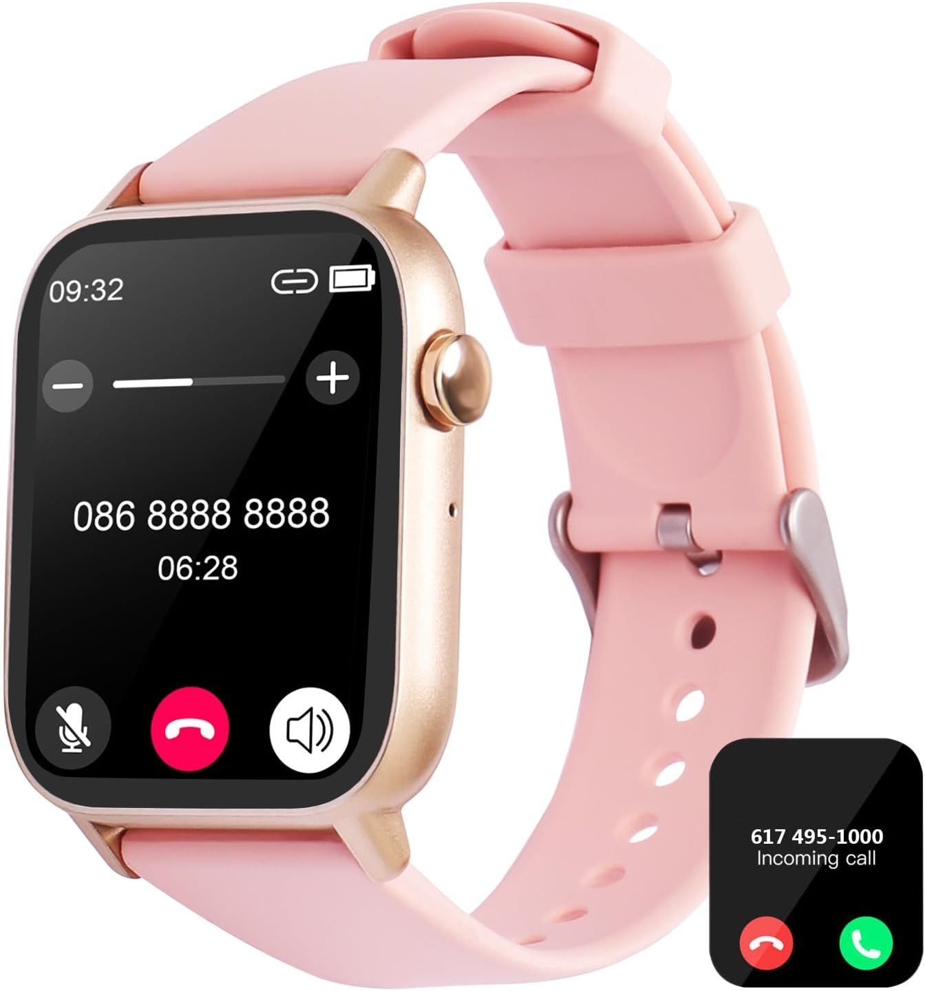 EBUYFIRE Fur Damen Herren mit Telefonfunktion Aktivitätstracker Smartwatch (1.85 Zoll, Android / iOS), mit Blutsauerstoff Herzfrequenz Schlaf,Schrittzähler Fitness Tracker