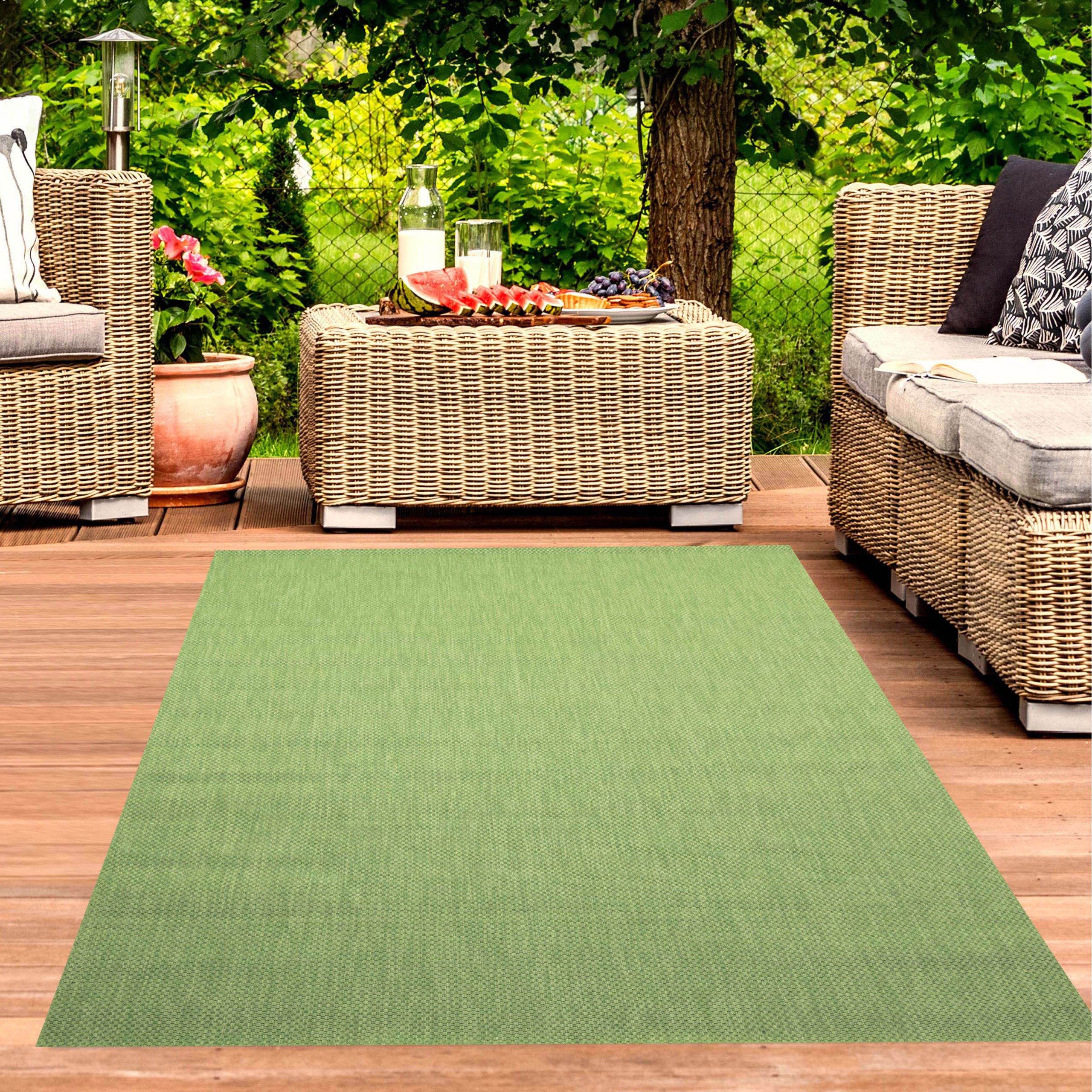 Carpetia Outdoorteppich zeitlos, rechteckig, Höhe: 5 mm, pflegeleicht, wetterbeständig, für Innen- und Außenbereich geeignet