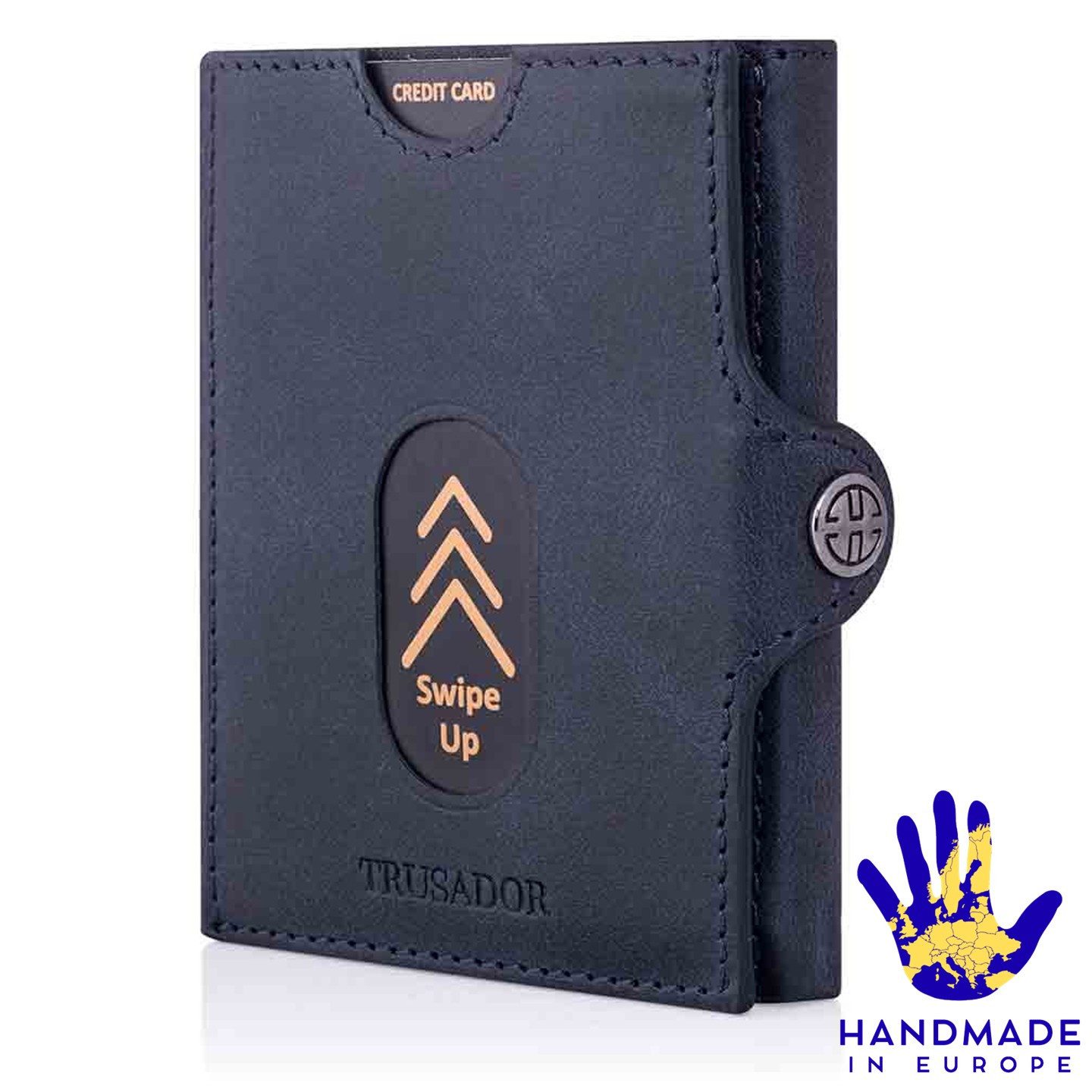 Trusador Mini Geldbörse 'Valencia' - Unisex Slim Wallet - kleiner Leder-Geldbeutel - Münzfach (Handmade, Handarbeit - Made in Europe), Vollnarbenleder, besonders klein, Handarbeit