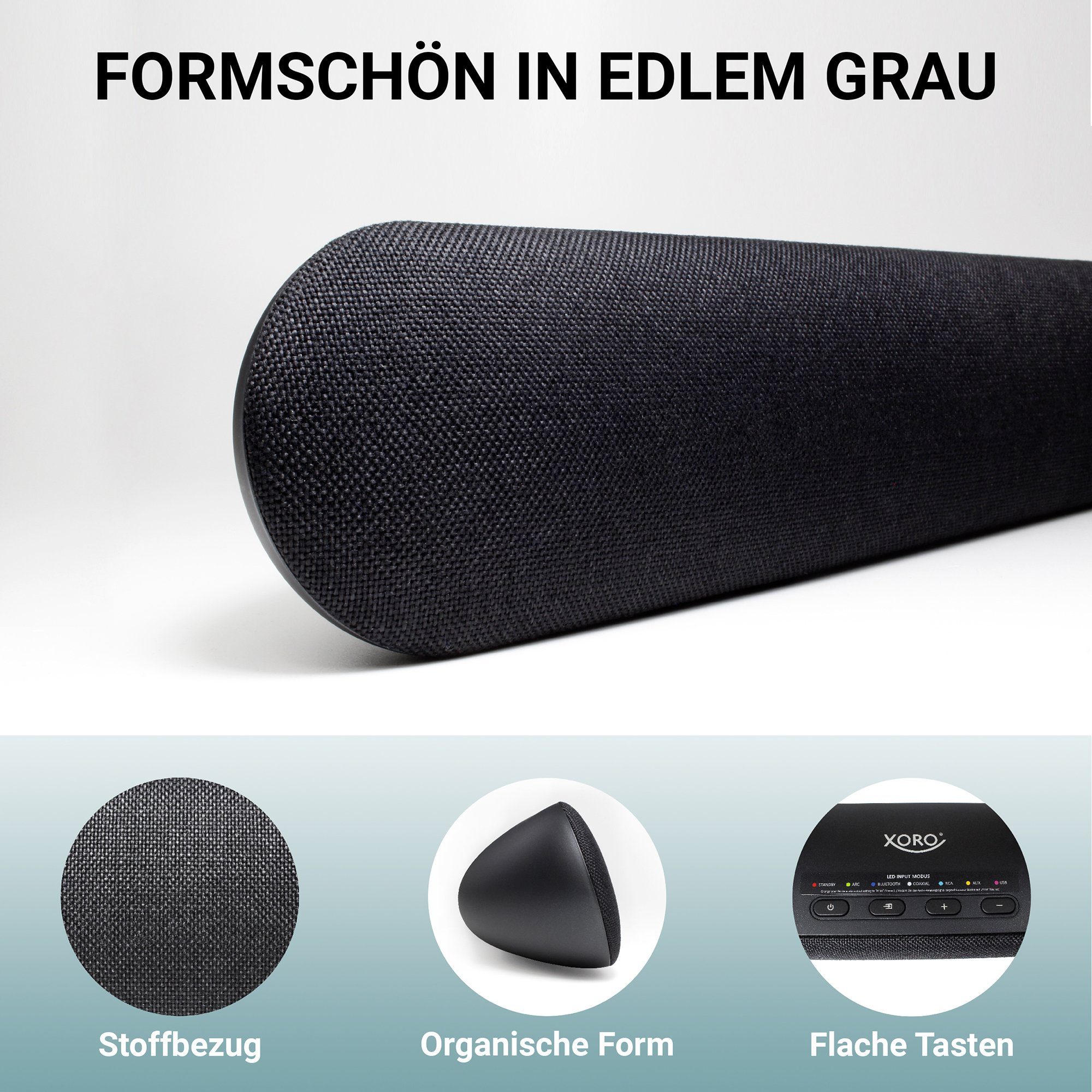 Xoro HSB 70 2.0 Soundbar USB Anschluss Bluetooth HDMI ARC Soundbar 2 (60 W, Kraftvolle 60‑W‑Soundbar mit HDMI ARC und integriertem USB‑Player) – Bild 5 von 5