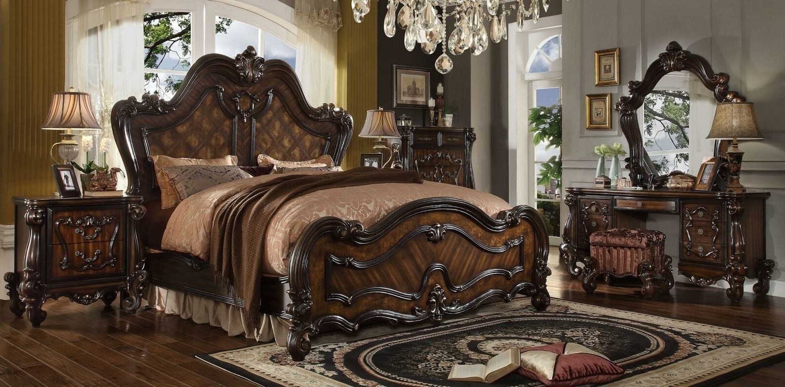 Xlmoebel Bett Barockbett in edlem Design, handgefertigt aus hochwertigem Holz (Bett, Barockbett), Hergestellt in Europa