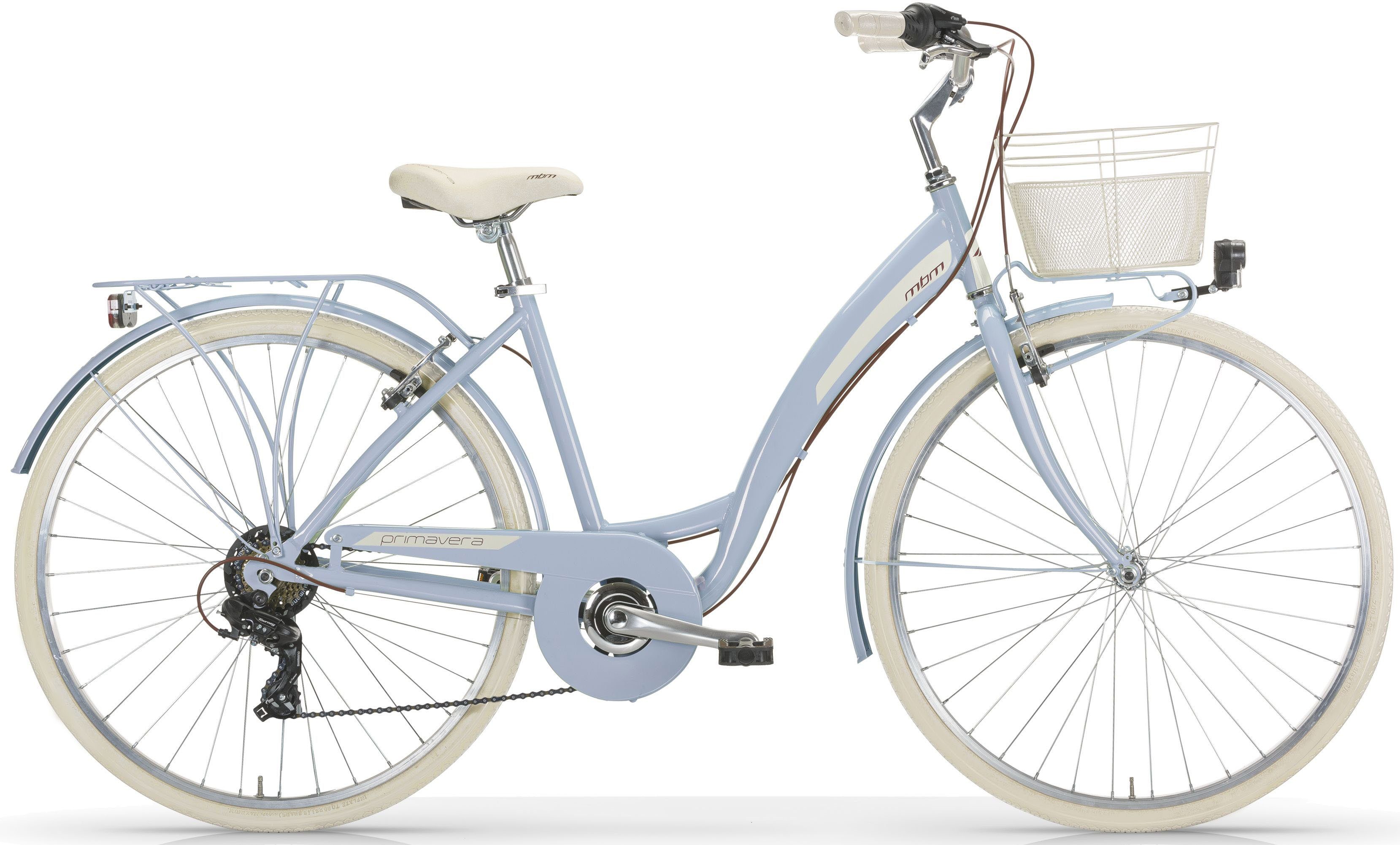 MBM Cityrad NEW Primavera, 6 Gang Shimano TY300 Schaltwerk, Kettenschaltung, für Damen, Kettenschaltung