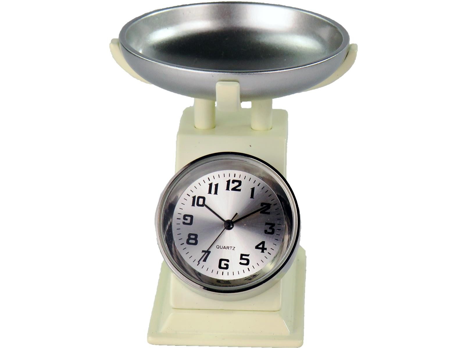 Siva Standuhr Tischuhr Siva Clock Küchenwaage Metall Quarzuhr (Set)